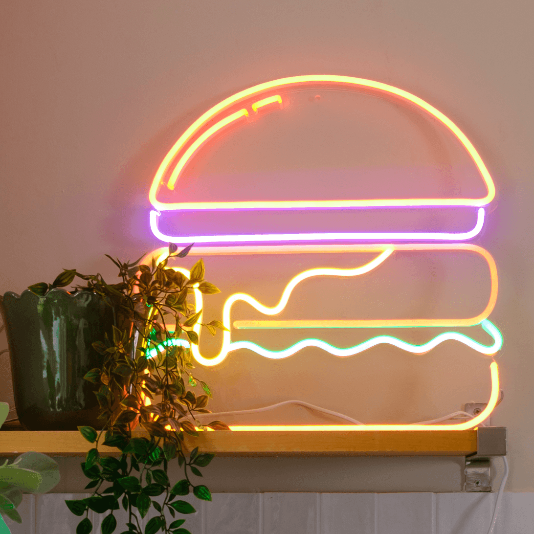Burger, LED Neon Sign - YELLOWPOP UK